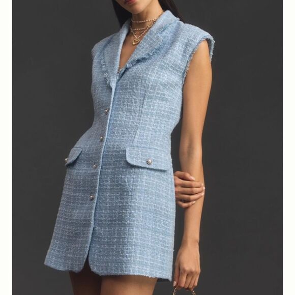 Maeve Sleeveless Tweed Blazer Mini Dress - Picture 1 of 8